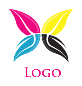 printing logo colorful abstract swoosh butterfly