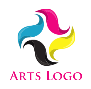 printing logo colorful abstract waves or swoosh
