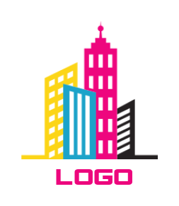 design a printing logo colorful city skyline