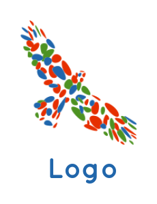 design a pet logo colorful eagle in shape of circles