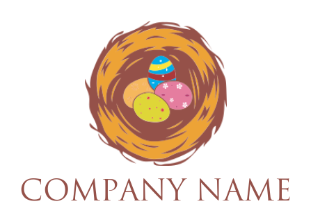 pet logo maker colorful eggs in a nest