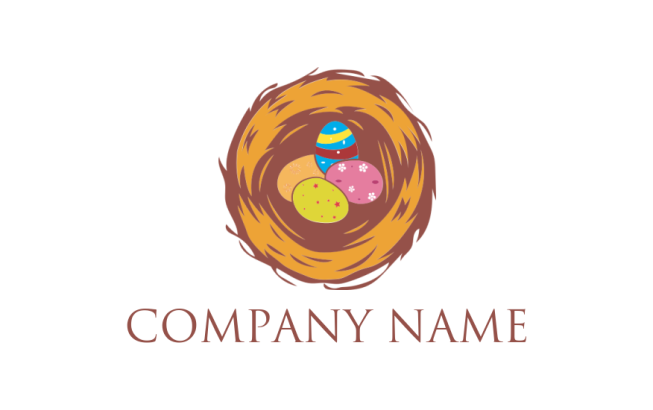 pet logo maker colorful eggs in a nest
