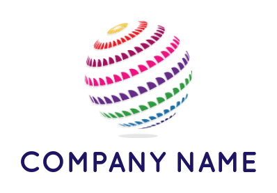 make an advertising logo colorful fins forming globe - logodesign.net