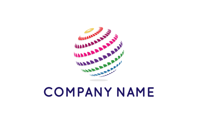 make an advertising logo colorful fins forming globe - logodesign.net
