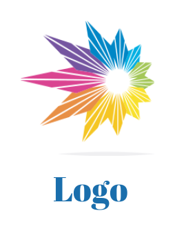 arts logo maker colorful flower in shape of star