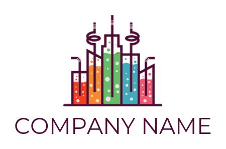 restaurant logo colorful juice cityscape straws