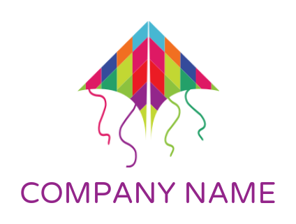 make an arts logo of colorful kite with strings