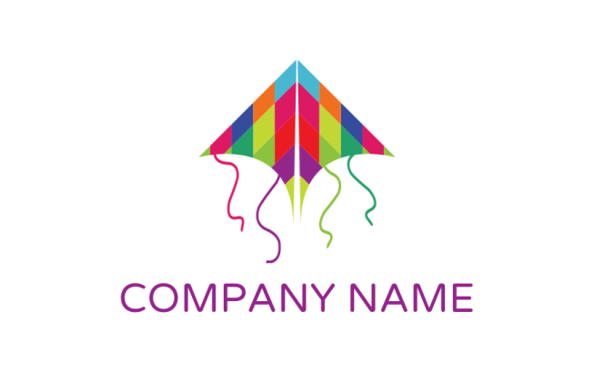 arts logo maker colorful kite with strings - logodesign.net