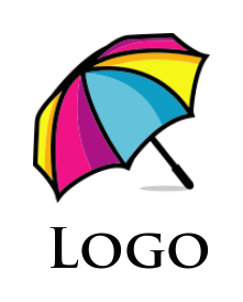 printing logo online colorful opened umbrella