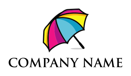 printing logo online colorful opened umbrella - logodesign.net