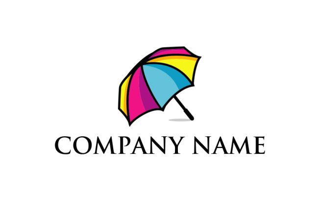 printing logo online colorful opened umbrella - logodesign.net