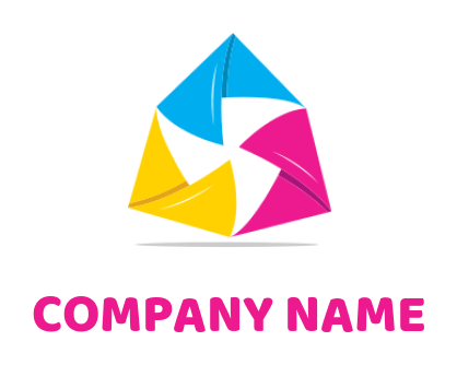 printing logo symbol colorful origami pinwheel design