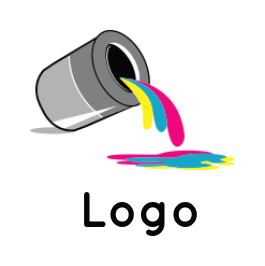 printing logo colorful paint out from paint box