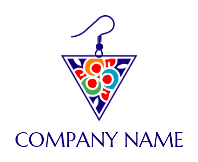 jewelry logo colorful pattern triangle earring