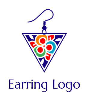 jewelry logo colorful pattern triangle earring