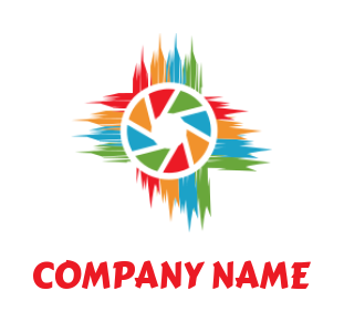 photography logo colorful shutter brush strokes