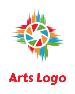 photography logo colorful shutter brush strokes