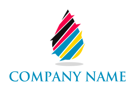printing logo icon colorful stripes in ink drop