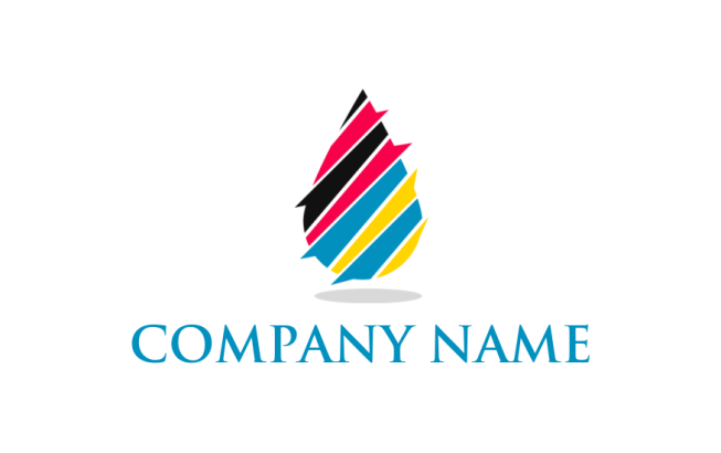 printing logo icon colorful stripes in ink drop - logodesign.net