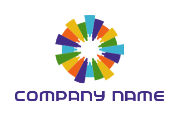 education logo colorful markers forming circle