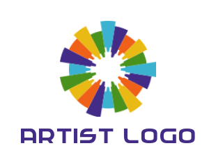 education logo colorful markers forming circle