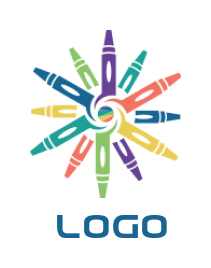 education logo symbol markers in shape of star