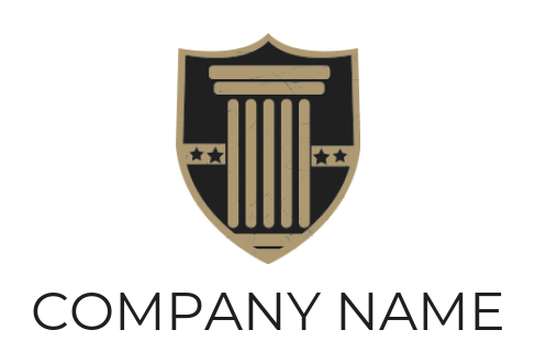 law firm logo template column inside shield with stars