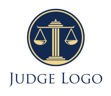 make a law firm logo column merged with scale inside circle