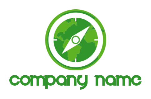 Travel logo compass in globe