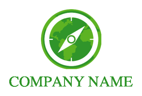 Travel logo compass in globe