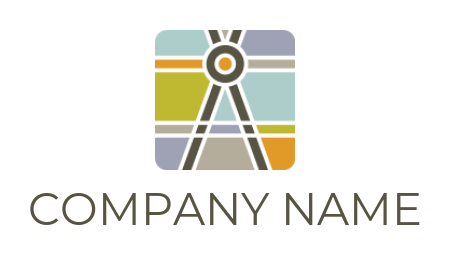 make a construction logo compass in retro square