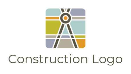 make a construction logo compass in retro square
