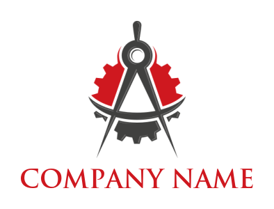 create an engineering logo compass merged with gear - logodesign.net