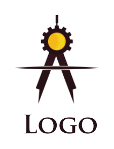engineering logo online compass with gear