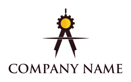 engineering logo online compass with gear