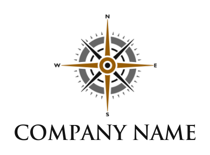 make a travel logo compass with north south east & west