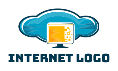 make an IT logo online computer monitor in cloud