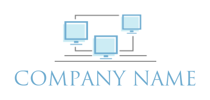 IT logo computer nodes forming network
