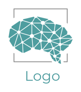 create a research logo connect dots forming high tech brain 