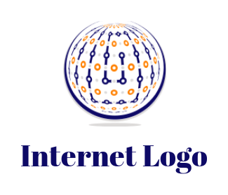 design an IT logo connected circuits in globe