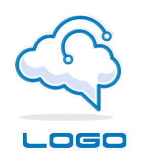 communication logo connect cloud chat with tech