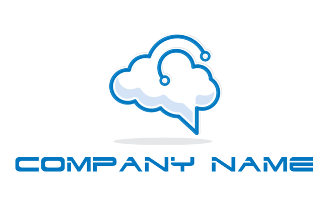 communication logo connect cloud chat with tech