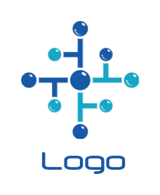 IT logo online connecting dots circuit