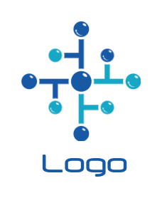 IT logo online connecting dots circuit - logodesign.net