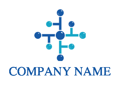 IT logo online connecting dots circuit