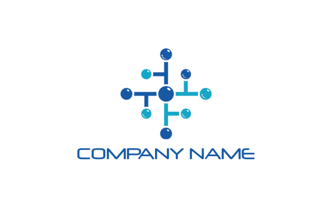 IT logo online connecting dots circuit - logodesign.net