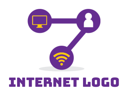 create an internet logo connect monitor and WiFi