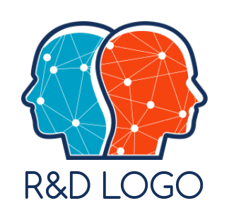IT logo maker connecting wires in human heads