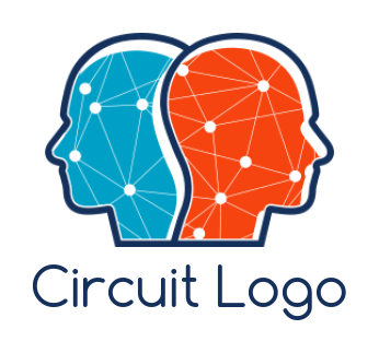 IT logo maker connecting wires in human heads