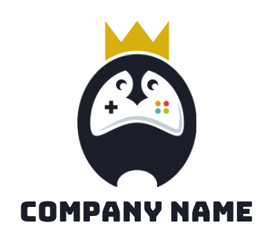 console forming penguin face shape with crown